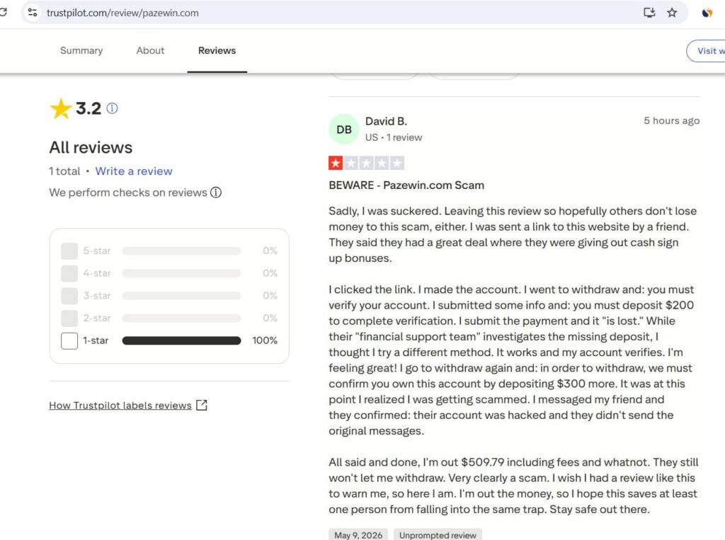 Trustpilot review